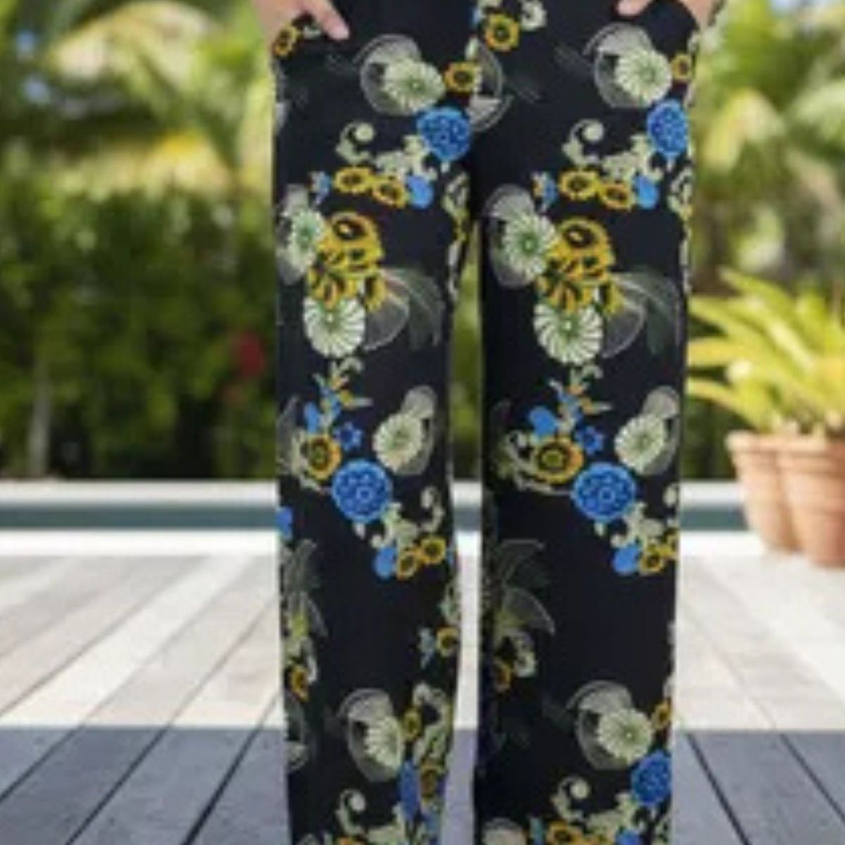 LOOK SHOP - Pantalón Palazzo Mujer. Algodón Estampado. Primavera. 734
