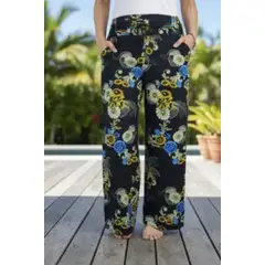 LOOK SHOP - Pantalón Palazzo Mujer. Algodón Estampado. Primavera. 734