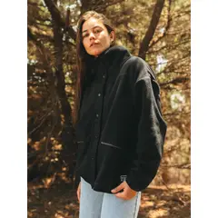 MAUI AND SONS - Poleron Polar Ecru Negro Mujer