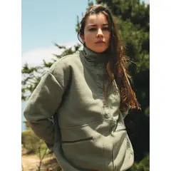MAUI AND SONS - Poleron Polar Silver Green Verde Mujer