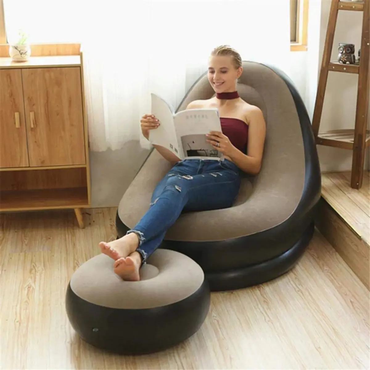 MOVI - Sofá Sillón Inflable Posa Pies