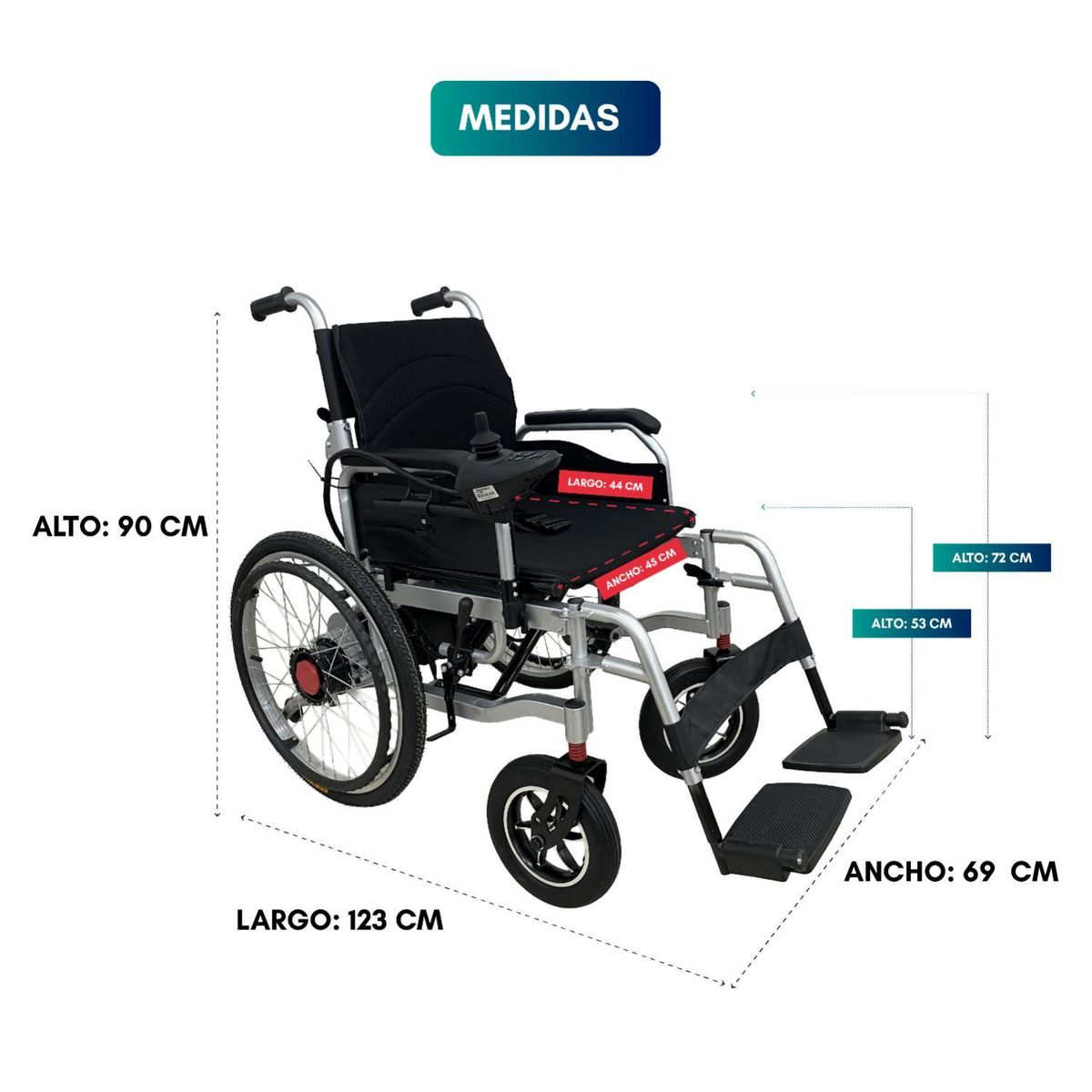 GLOMED - Silla de Ruedas Eléctrica Adulto Sport 22"
