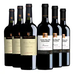 LUIS FELIPE EDWARDS - 6 Vinos Luis Felipe Edwards: 3 Gran Reserva Carmenere + 3 Reserva Cabernet Sauvignon
