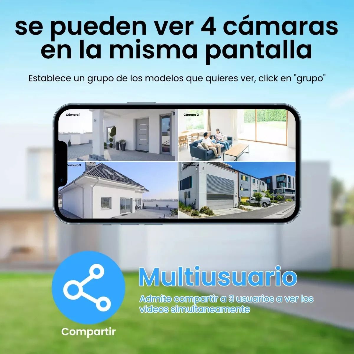 GENERICO - pack x2 Camaras Ip Wifi Exterior 1080p Inalambrica Hd Blancoo