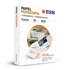 GENERICO - RESMA PAPEL FOTOCOPIA EXTRA BLANCO CARTA 75GR 500 HOJAS ESN - Blanco - Blanco