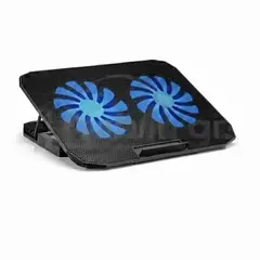 GENERICO - Base Soporte Para Notebook 2 Ventiladores /6 Velocidades Led