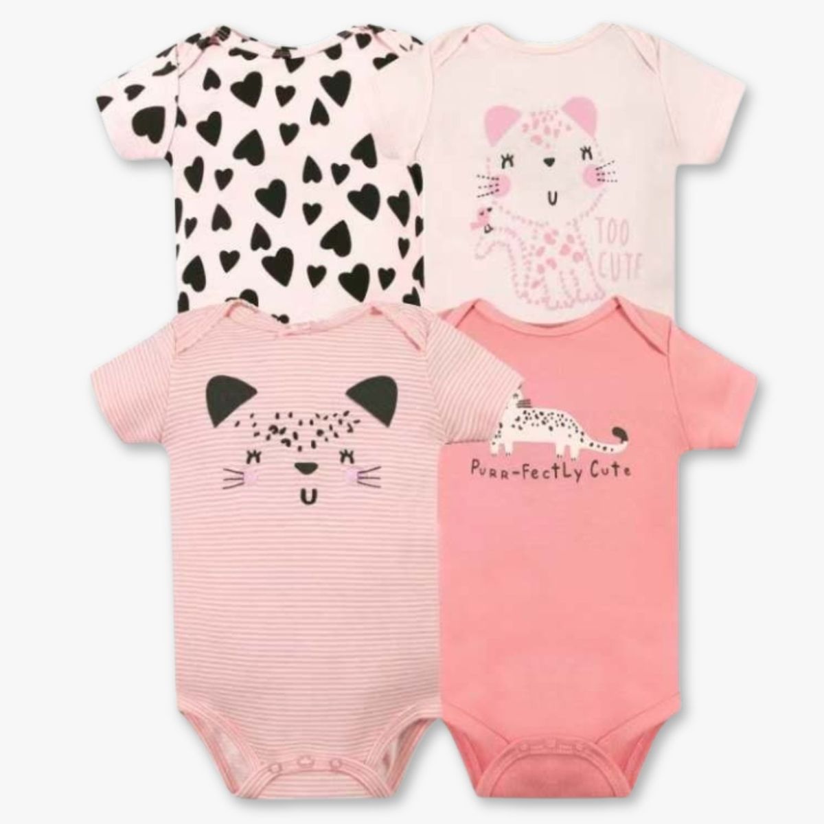 TEDMIMAK - Pack de 4 Bodys Bebé Niña Tedmimak