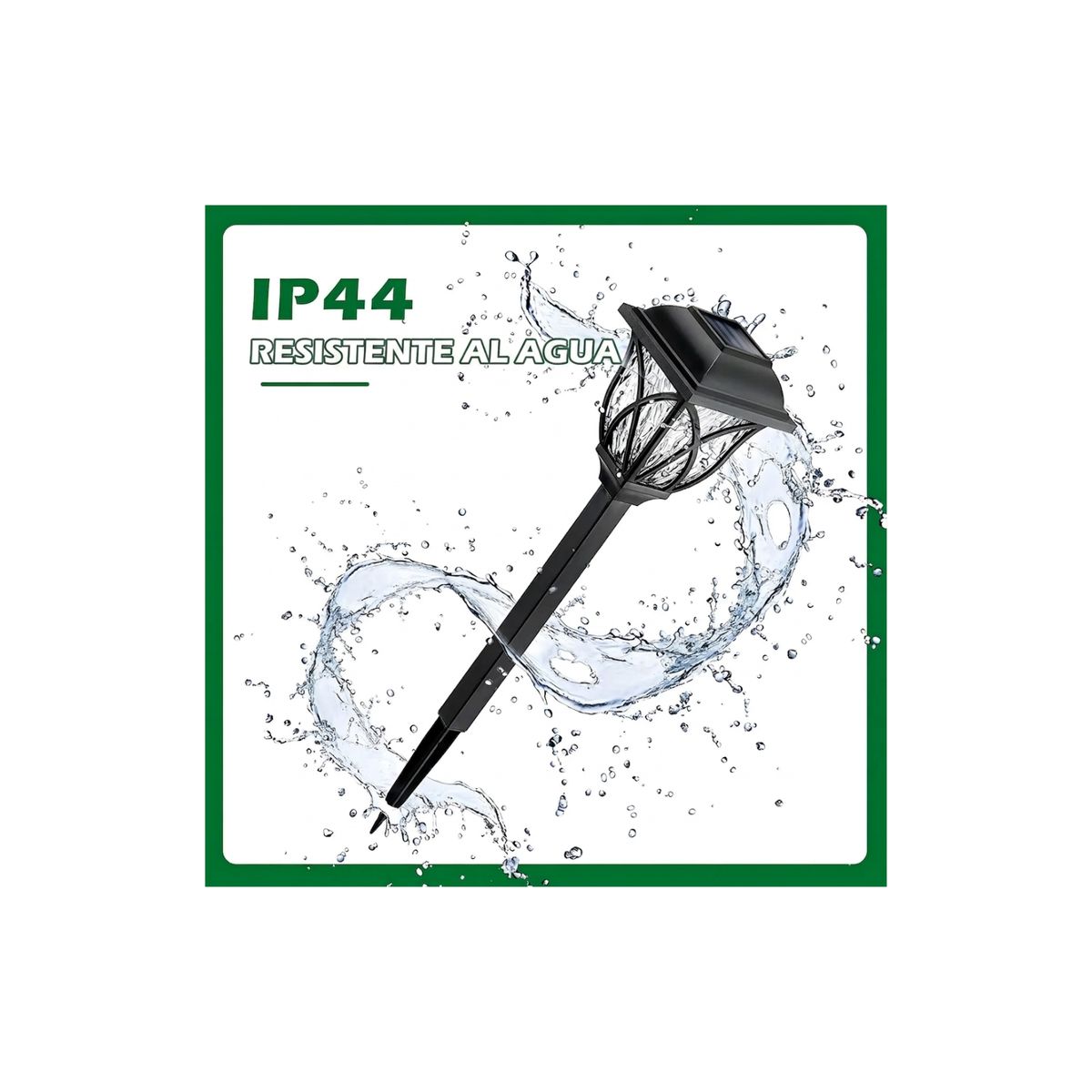 GENERICO - Pack X6 Faroles Solar Estaca Exterior Jardín Iluminación Negro