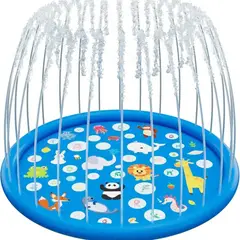 GENERICO - Piscina Alfombra Lanza Agua 100cm Rociador Niños Pvc Redonda Azul 100 Cm