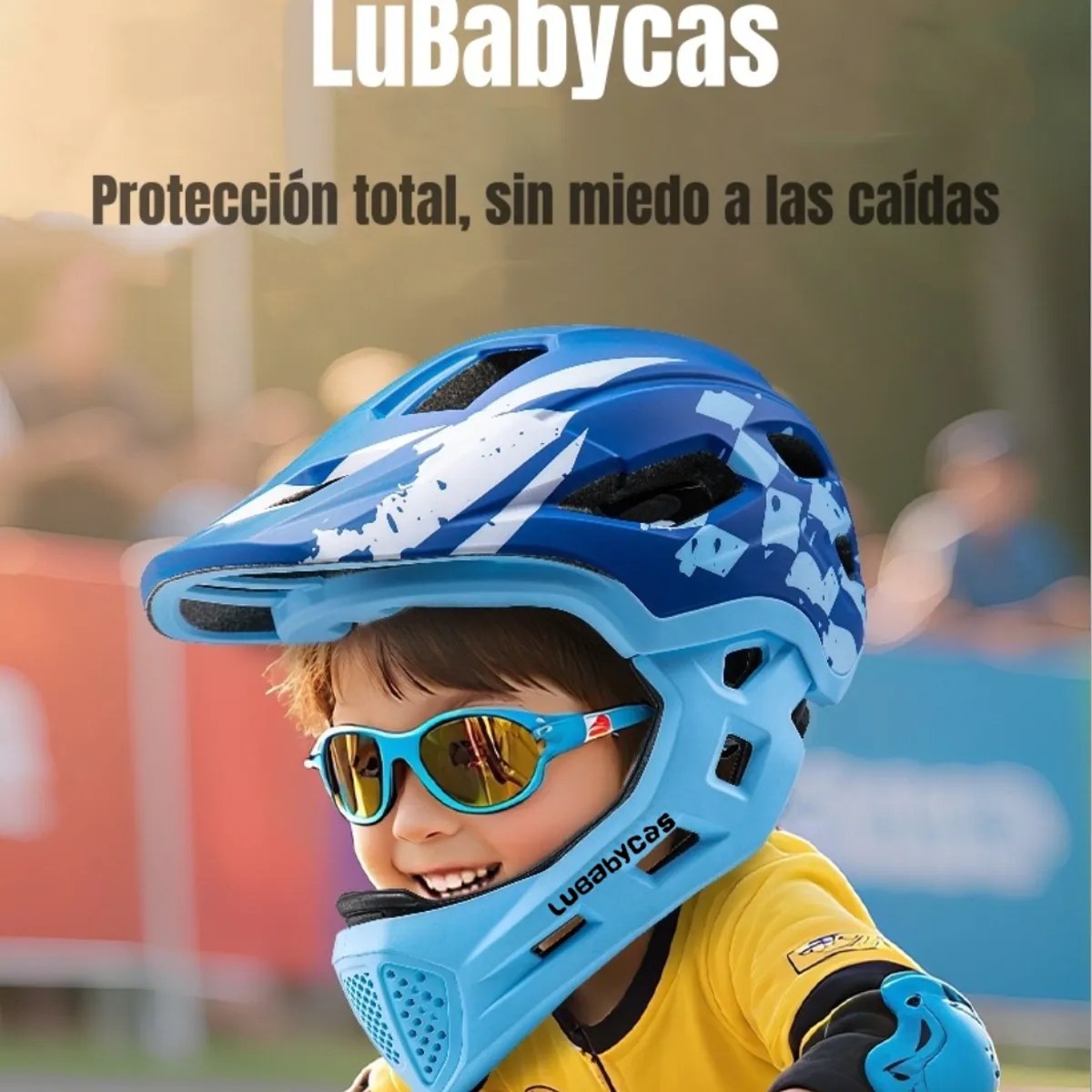 LUBABYCAS - Casco Integral Infantil Niños 2 En 1 Ajustable GT LuBabycas