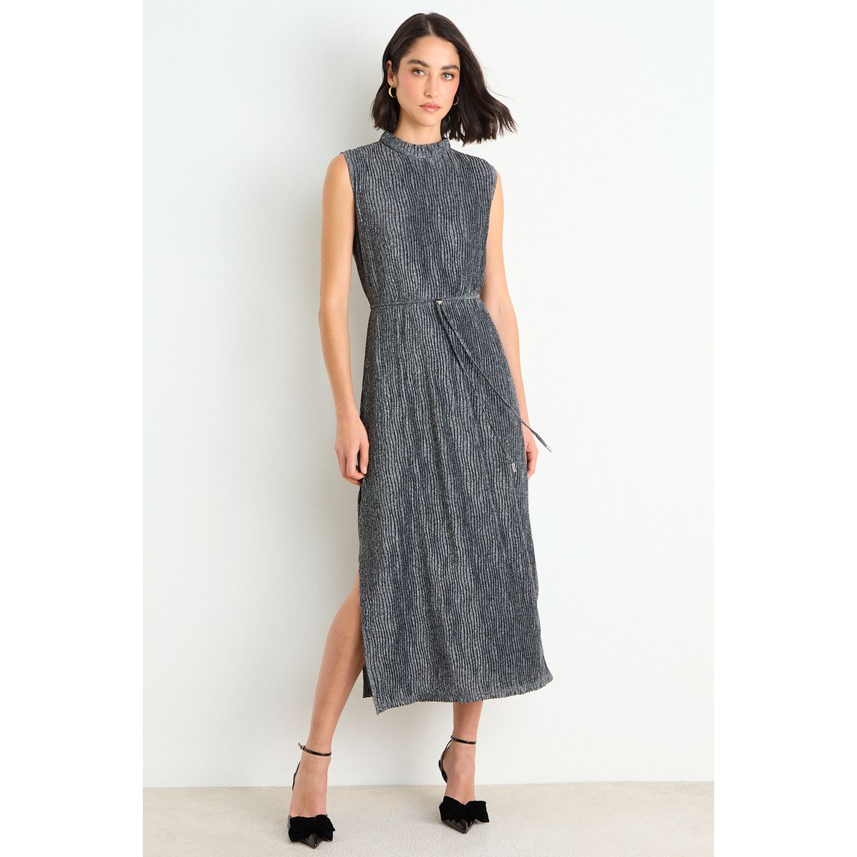ASH - Vestido Largo Sin Mangas Mujer Gris Ash