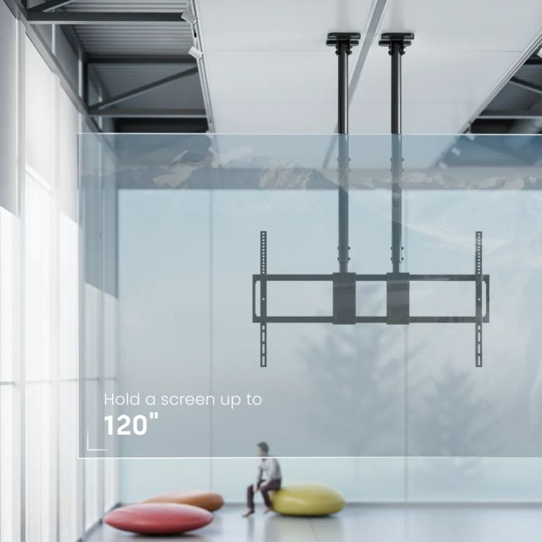 Soporte para TV Grande de Alta carga para Techo 60" a 120" 120kg Doble Tubo SBRP15610L