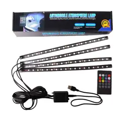 GENERICO - Luz Neon Con Control Para interior de Auto Multicolor