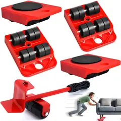 GENERICO - Set Elevador Y Mover Muebles Rodillos 5pzas Con Ruedas 150kg