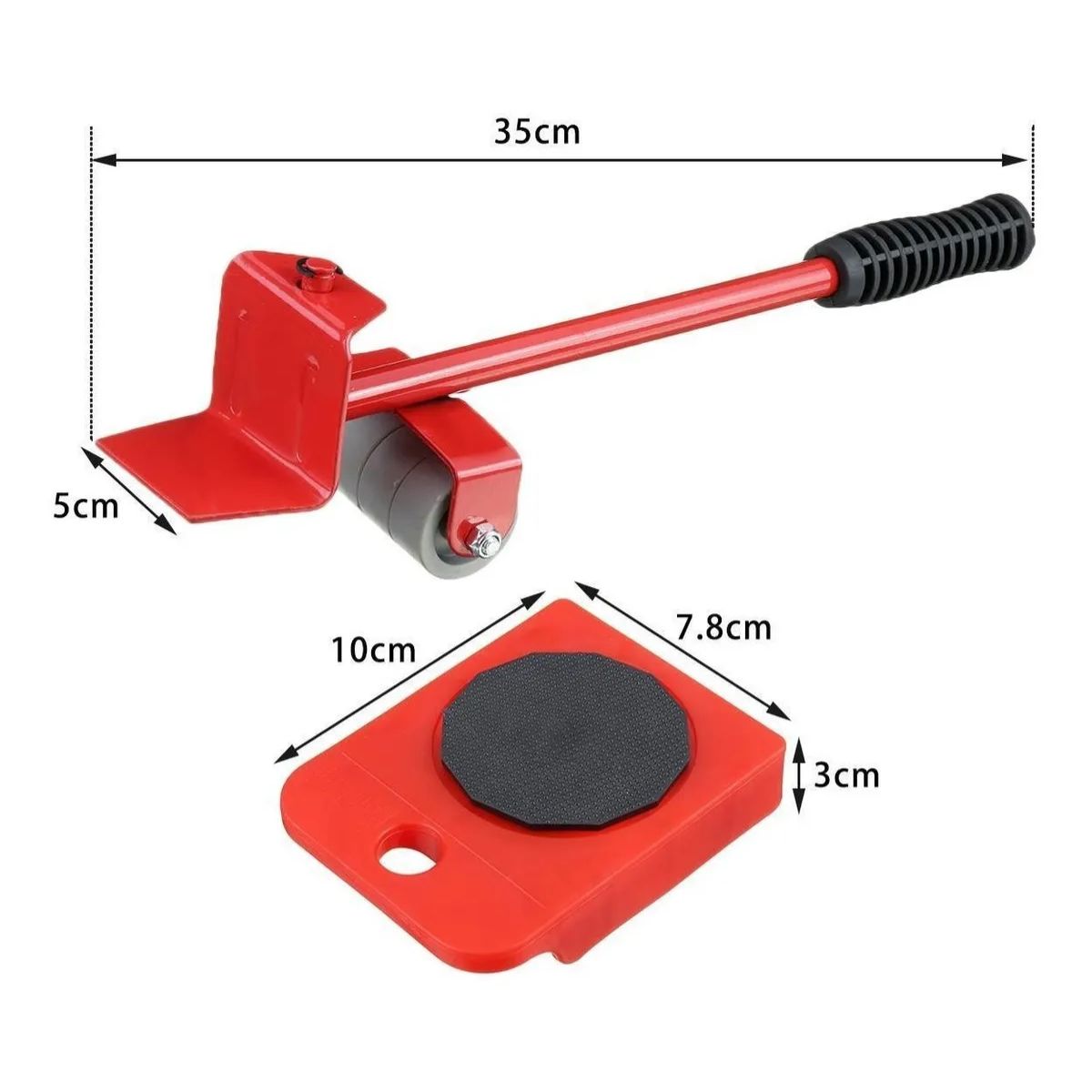 GENERICO - Set Elevador Y Mover Muebles Rodillos 5pzas Con Ruedas 150kg