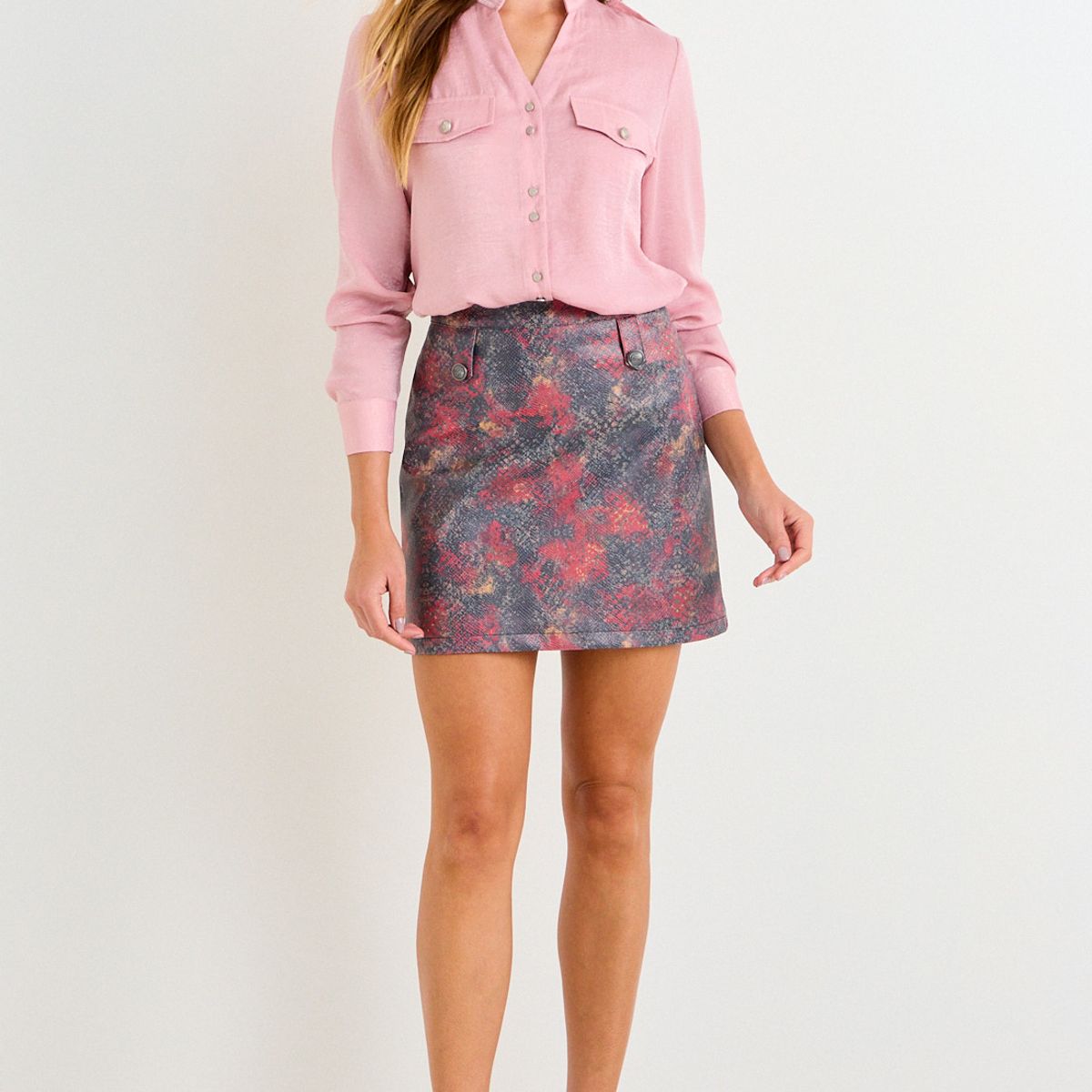 ASH - Falda Fantasia Mujer Gris Estampada Ash