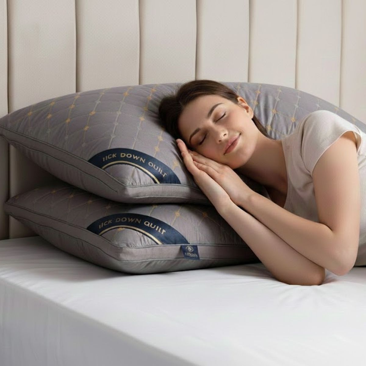 GENERICO - ALMOHADA GRIS  70x50 Cm Pack De 2 IDEAL PARA DORMITORIO SUAVE Y COMODA TFI