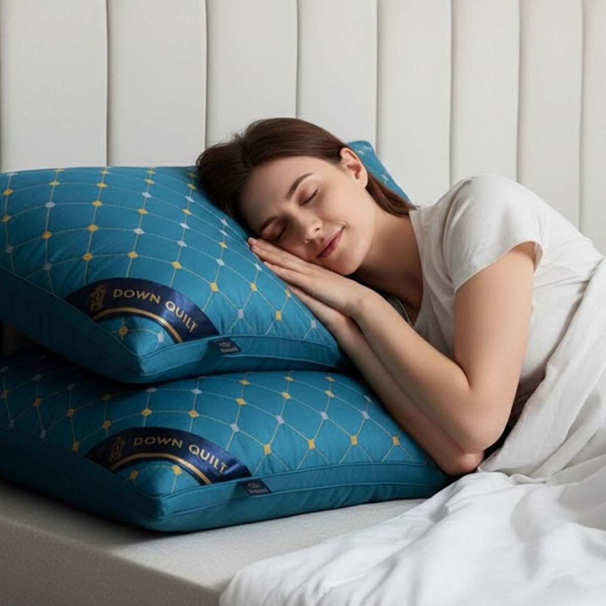 GENERICO - ALMOHADA TURQUESA 70x50 Cm Pack De 2 IDEAL PARA DORMITORIO SUAVE Y COMODA TFI