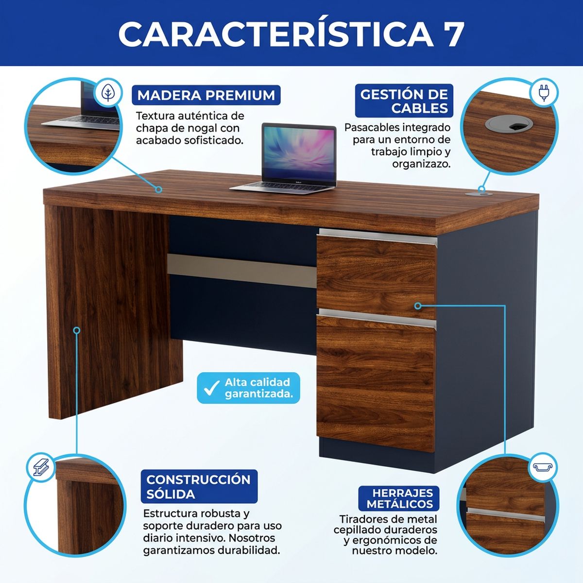 RODLER - Escritorio Oficina Quantum 140x70 cms