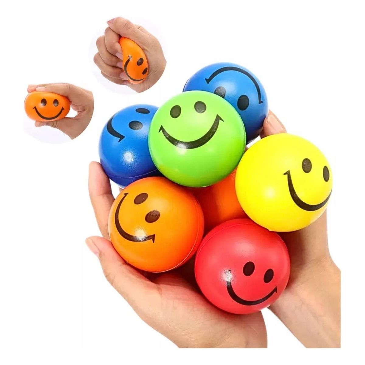 GENERICO - Pelota Antiestrés Pack X3 Smile Juguete Sorpresa