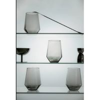 6 Vasos Altos De Vidrio Para Cóctel Bebidas Elemental 519cc Gris Oscuro