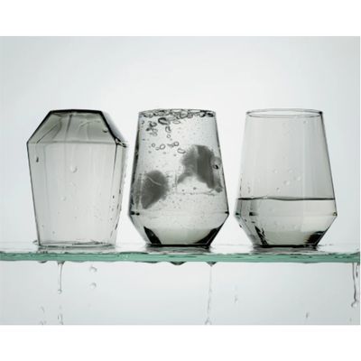 Imagen 2 del producto 6 Vasos Altos De Vidrio Para Cóctel Bebidas Elemental 519cc Gris Oscuro