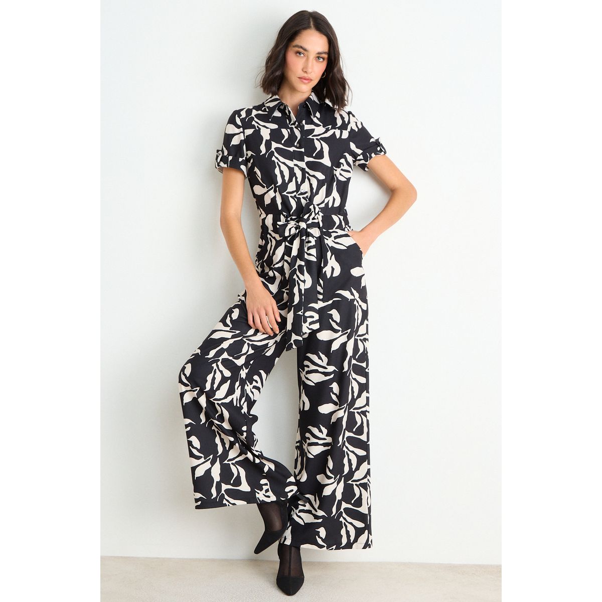 ASH - Enterito Print Tipo Palazzo Mujer Negro Ash