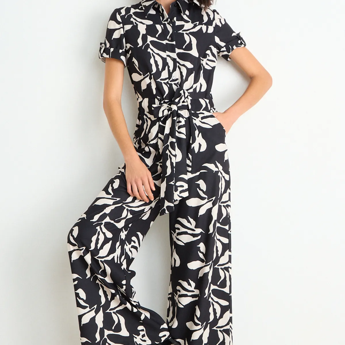 ASH - Enterito Print Tipo Palazzo Mujer Negro Ash
