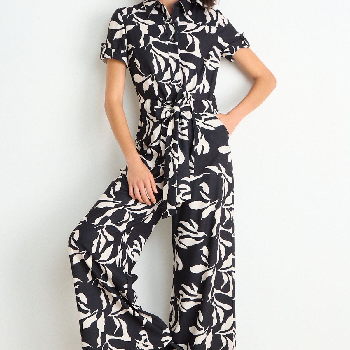ASH - Enterito Print Tipo Palazzo Mujer Negro Ash