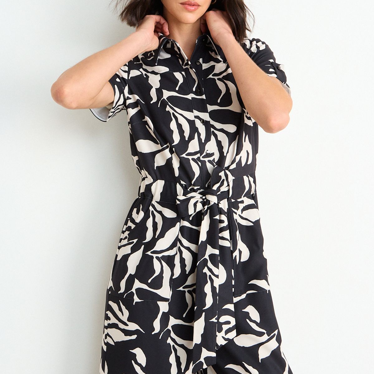 ASH - Enterito Print Tipo Palazzo Mujer Negro Ash