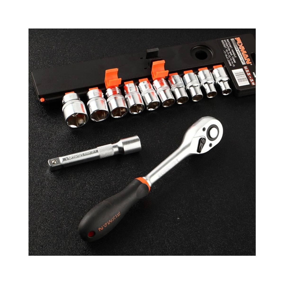 FIXMAN - Juego Dados Hexagonal [1/2''] 10-24mm 12pz Fixman