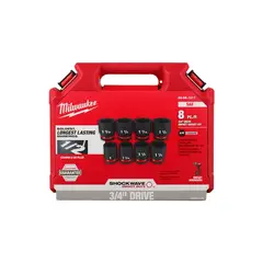 MILWAUKEE - Juego De Dados Impacto Cortos 3/4 Pulgadas 8 Pzs