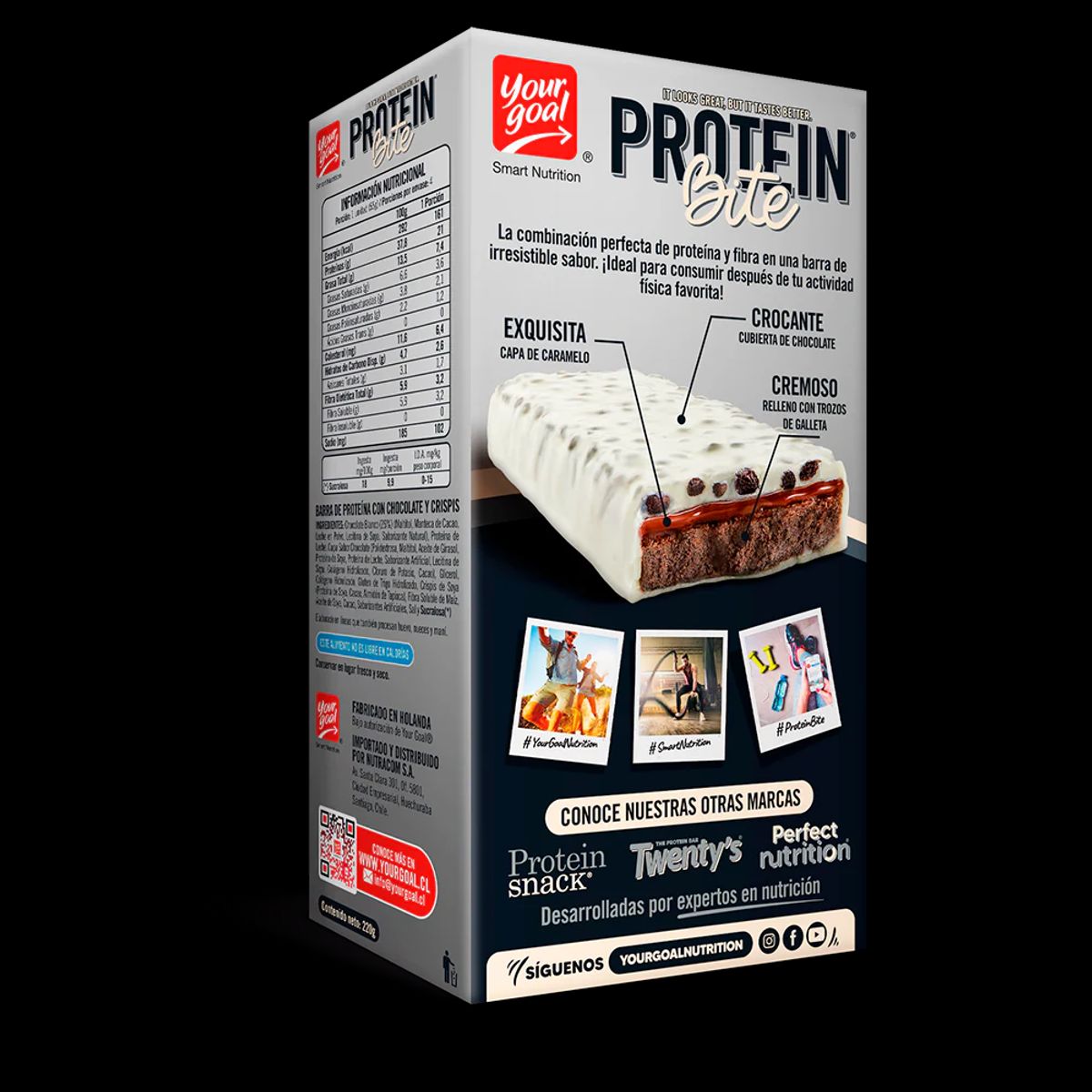 YOUR GOAL - Barra de proteina Yourgoal Protein Bite - Black & White 4 unidades
