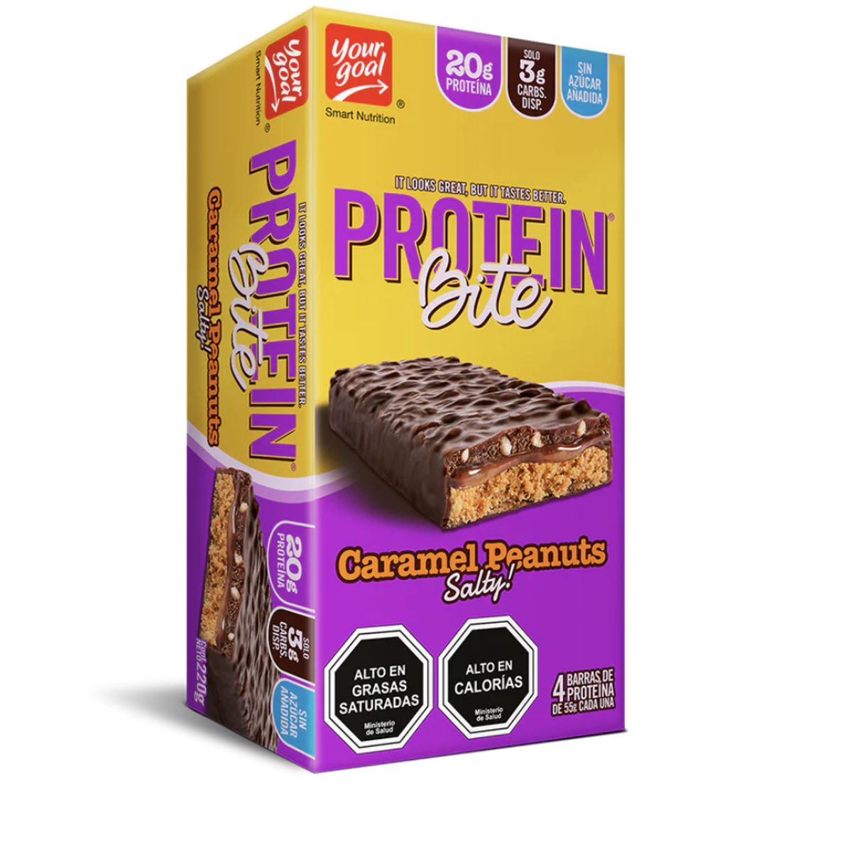 YOUR GOAL - Barra de proteina Yourgoal Protein Bite - Caramel Peanut 4 unidades
