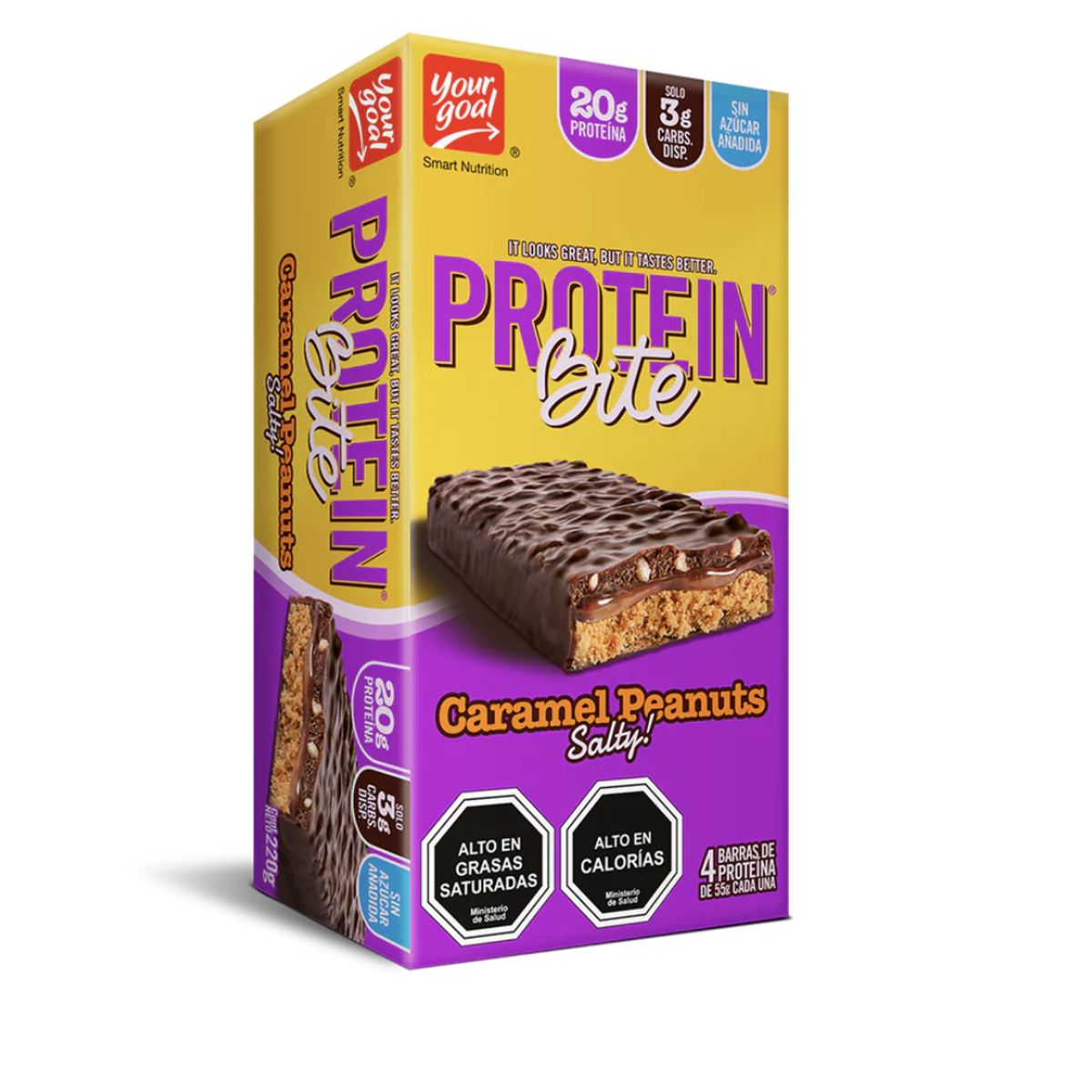 YOUR GOAL - Barra de proteina Yourgoal Protein Bite - Caramel Peanut 4 unidades