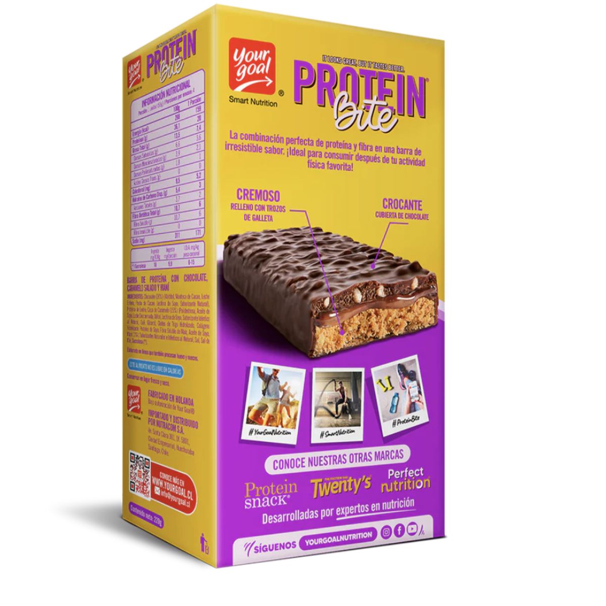 YOUR GOAL - Barra de proteina Yourgoal Protein Bite - Caramel Peanut 4 unidades