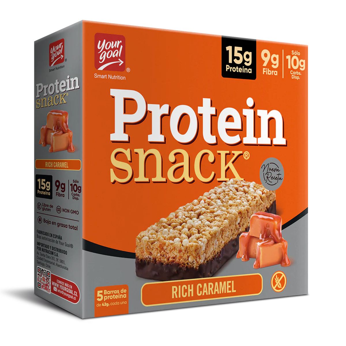 YOUR GOAL - Barra de proteina Yourgoal Protein Snack - Caramel 5 unidades