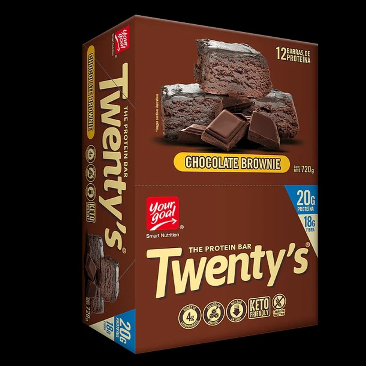 YOUR GOAL - Barra de proteina Yourgoal - Twenty Chocolate Brownie 12 unidades