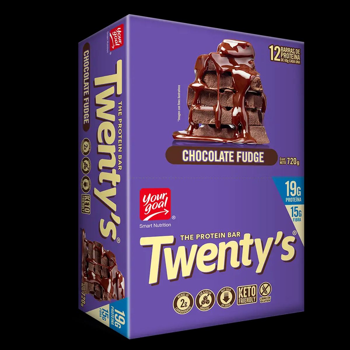 YOUR GOAL - Barra de proteina Yourgoal - Twenty Chocolate Fudge 12 unidades