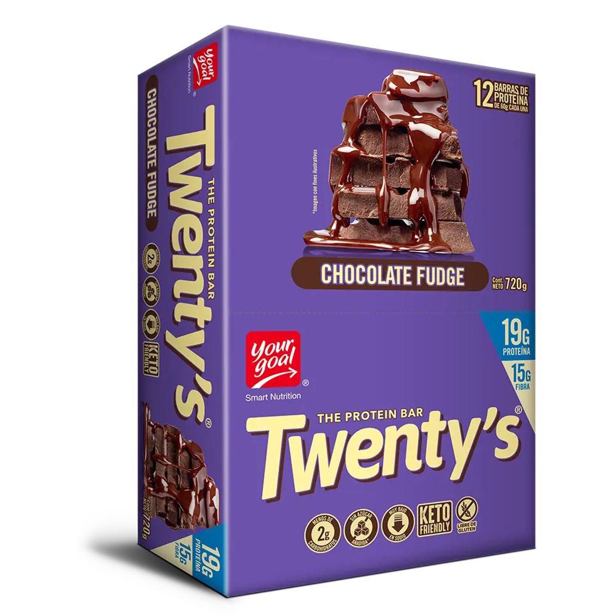 YOUR GOAL - Barra de proteina Yourgoal - Twenty Chocolate Fudge 12 unidades