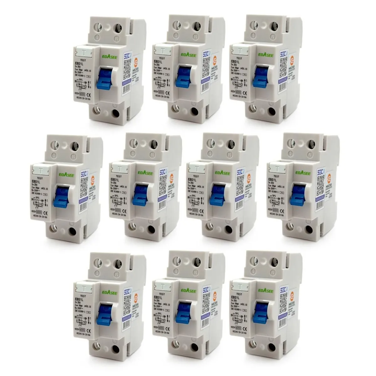Pack 10 Interruptor Diferencial Ebasee 2x 25a C 30ma Sec, marca EBASEE - Foto Principal