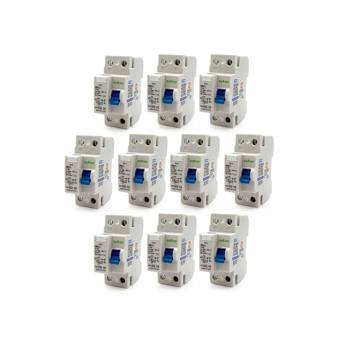 Pack 10 Interruptor Diferencial Ebasee 2x 25a C 30ma Sec, marca EBASEE - Foto Principal