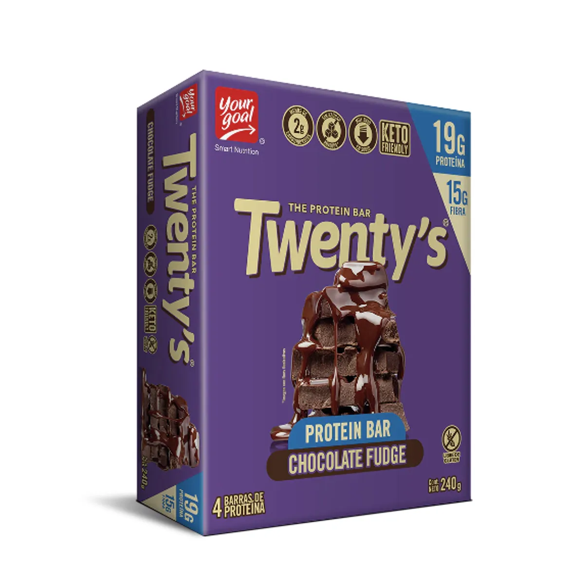 YOUR GOAL - Barra de proteina Yourgoal - Twenty Chocolate Fudge 4 unidades