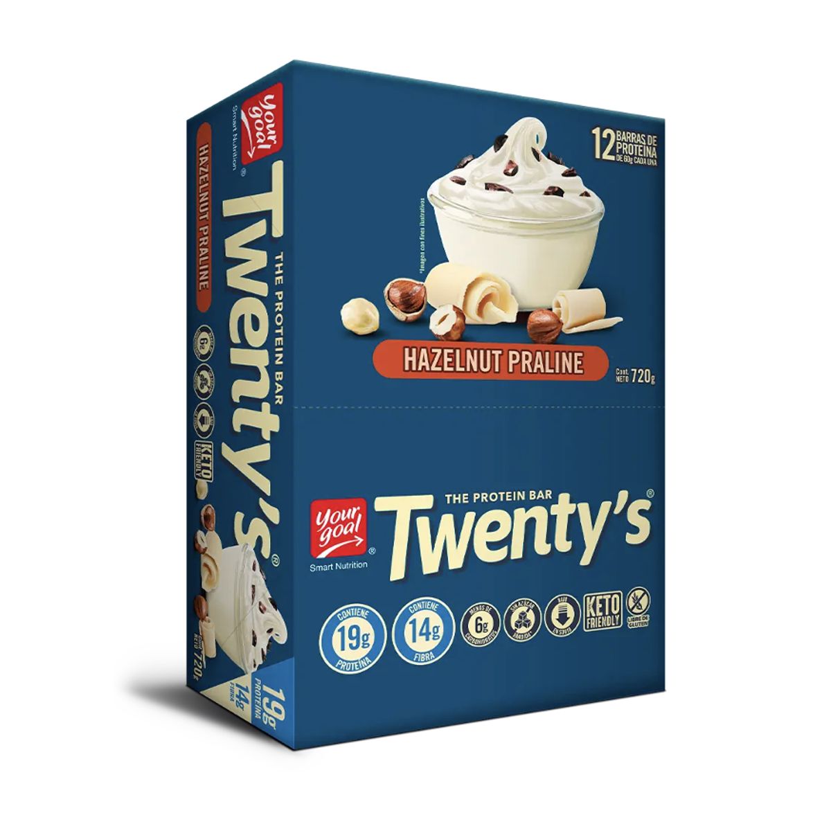 YOUR GOAL - Barra de proteina Yourgoal - Twenty Hazelnut Praline 12 unidades