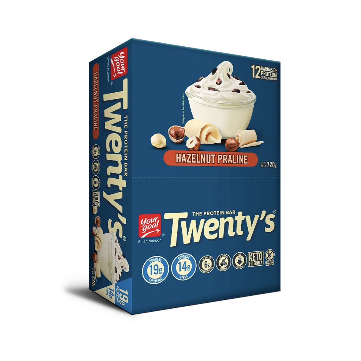 YOUR GOAL - Barra de proteina Yourgoal - Twenty Hazelnut Praline 12 unidades
