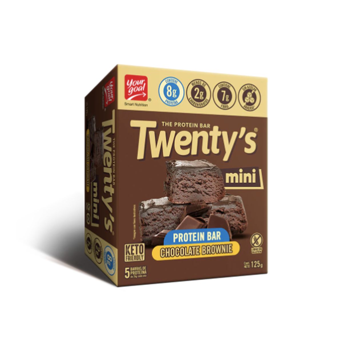 YOUR GOAL - Barra de proteina Yourgoal - Twenty Mini Chocolate Brownie 5 unidades