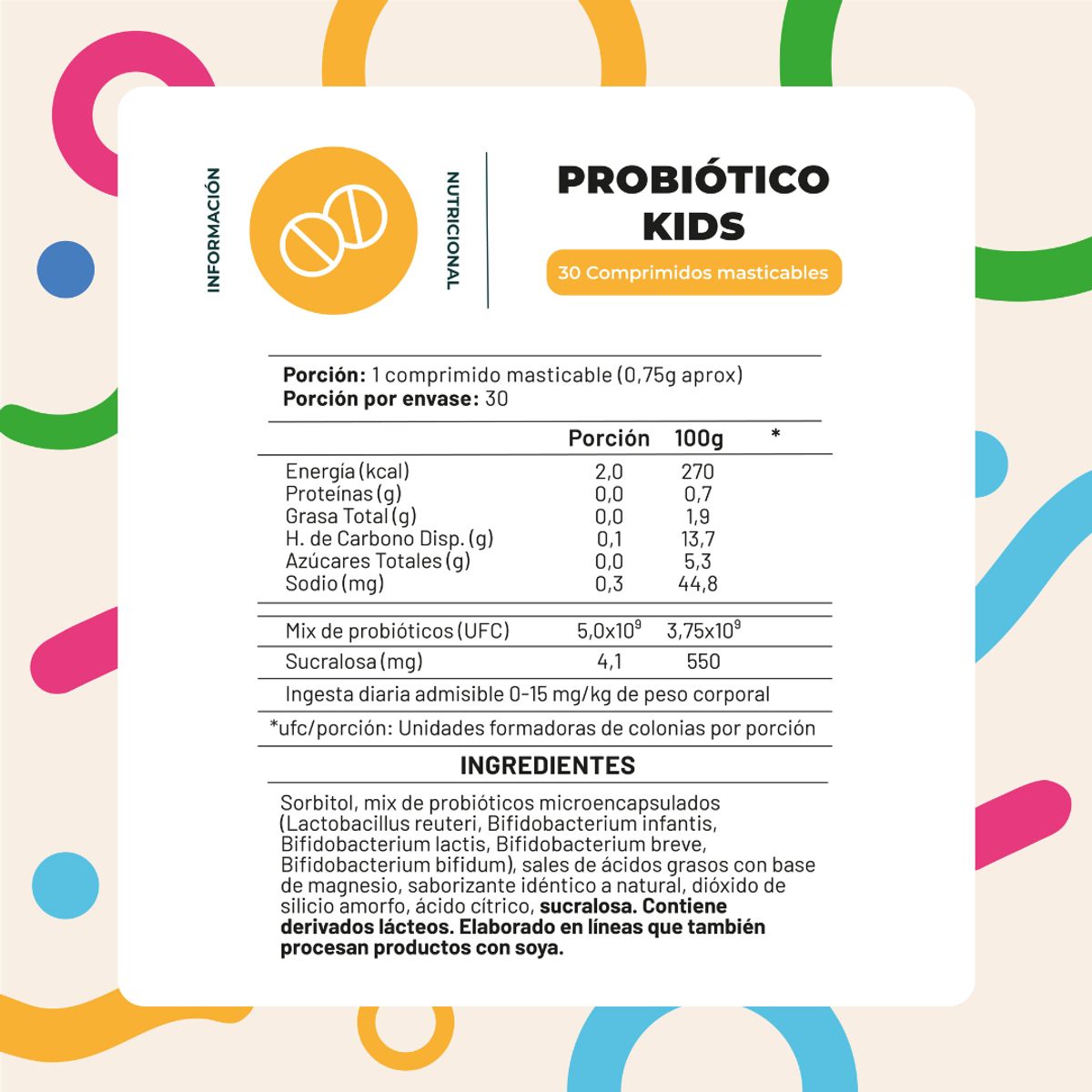 KARUNLIFE - Probiótico Kids 30 Cap Masticable Karun Life