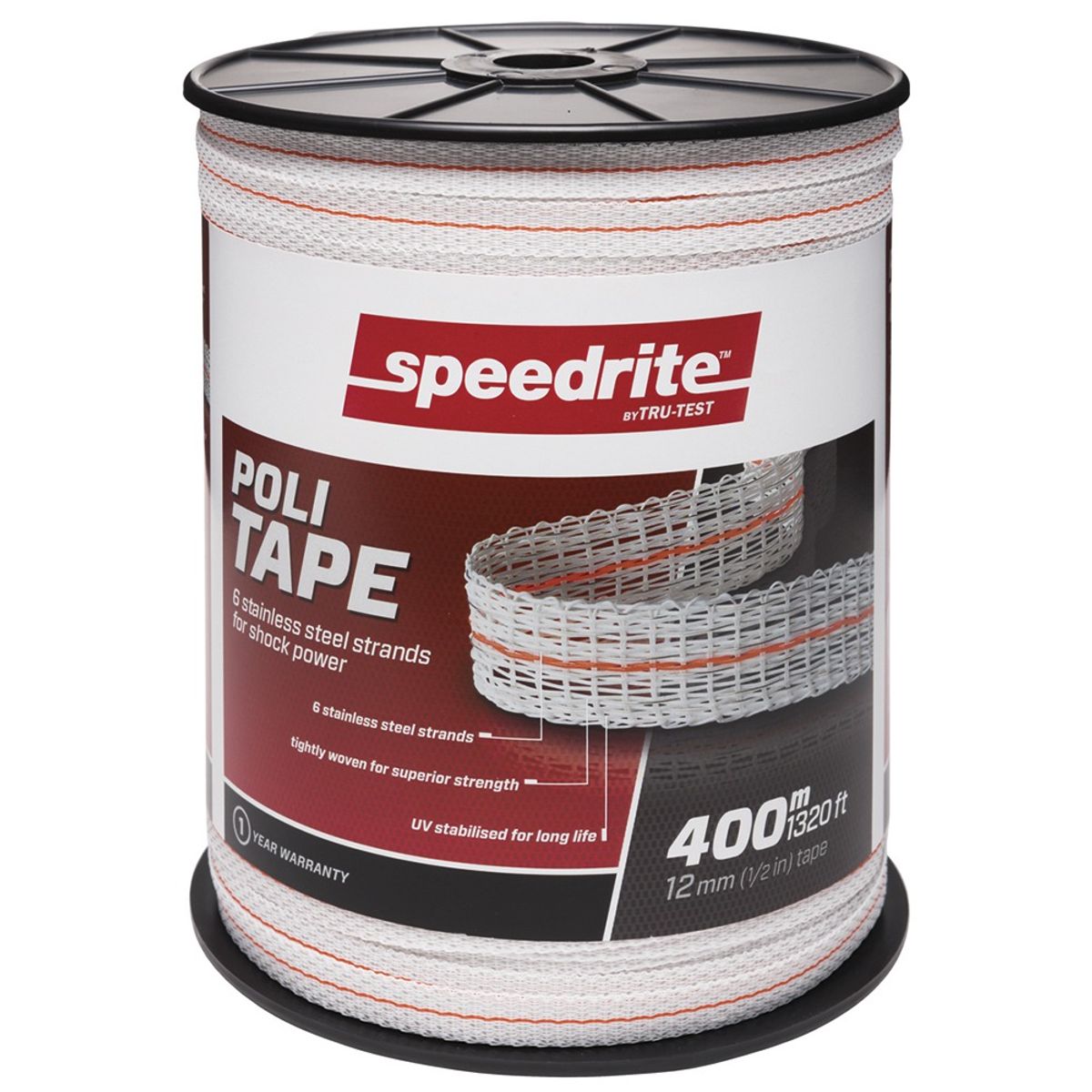 SPEEDRITE - Cinta Blanco para cerco electrico caballo 12mm 400m Speedrite
