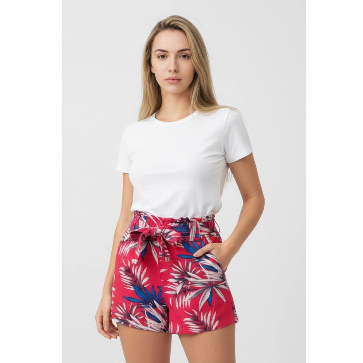 LIKE SHOP - Short Mujer Pantalón Corto Liviano Estampado Floreado primavera verano W3051