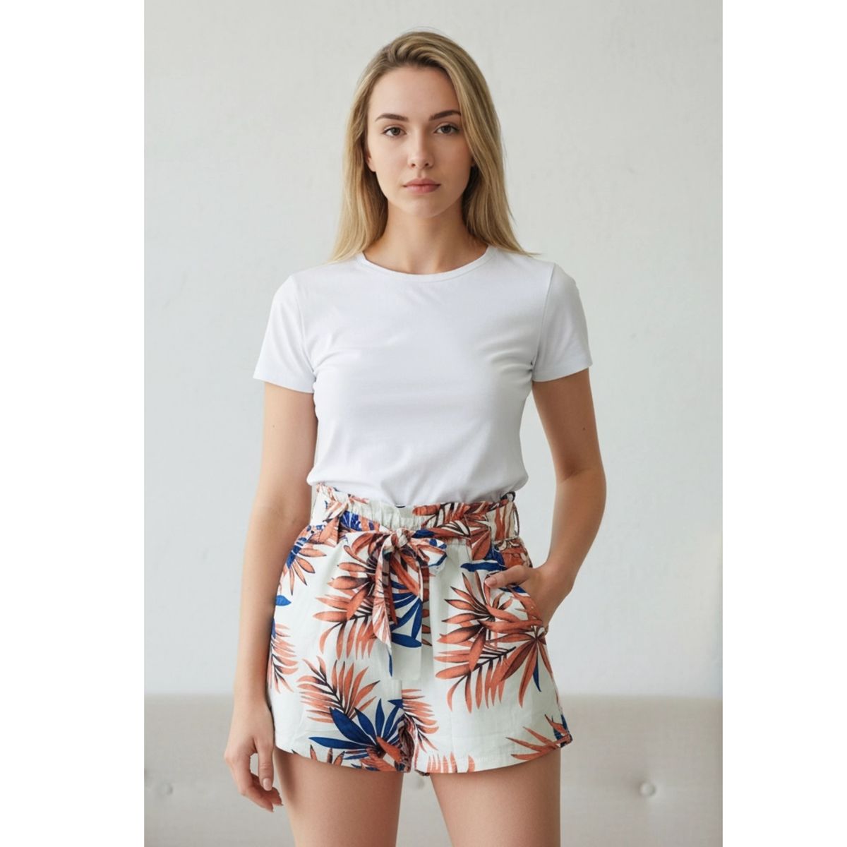 LIKE SHOP - Short Mujer Pantalón Corto Liviano Estampado Floreado primavera verano W3051